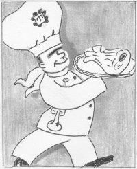 [Cartoon of Lu Watters]