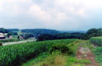 [Photo of Lincoln Highway west of Latrobe]