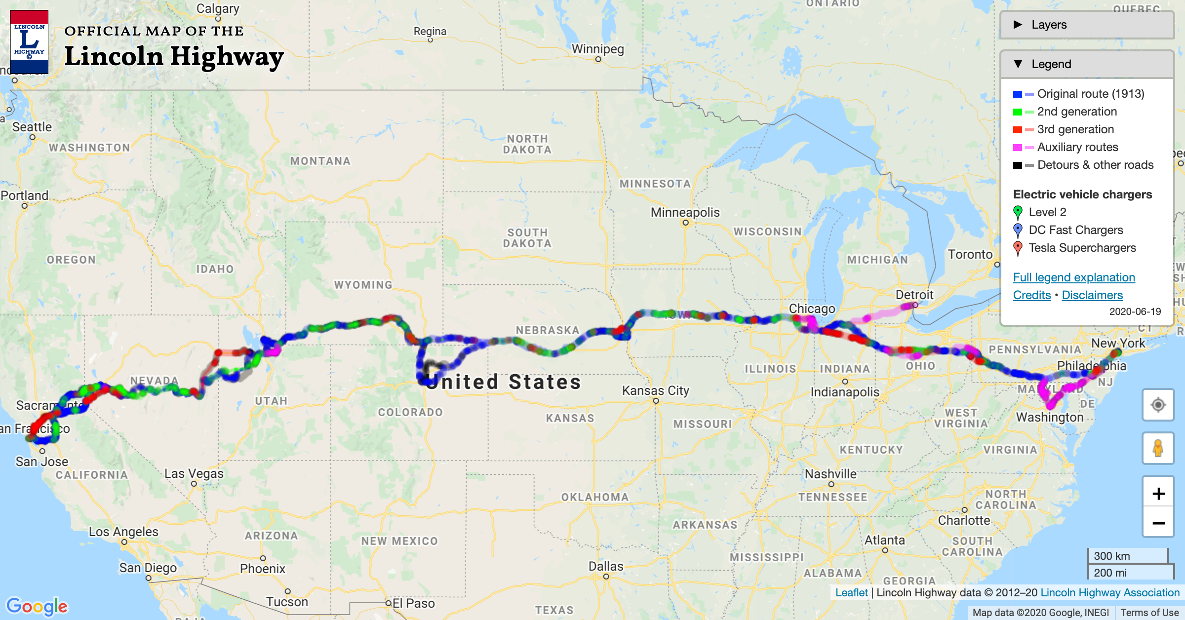 The Lincoln Highway Association (LHA) bears no responsibility, legal or       financial, for your use of this map. While we strive to be as accurate a