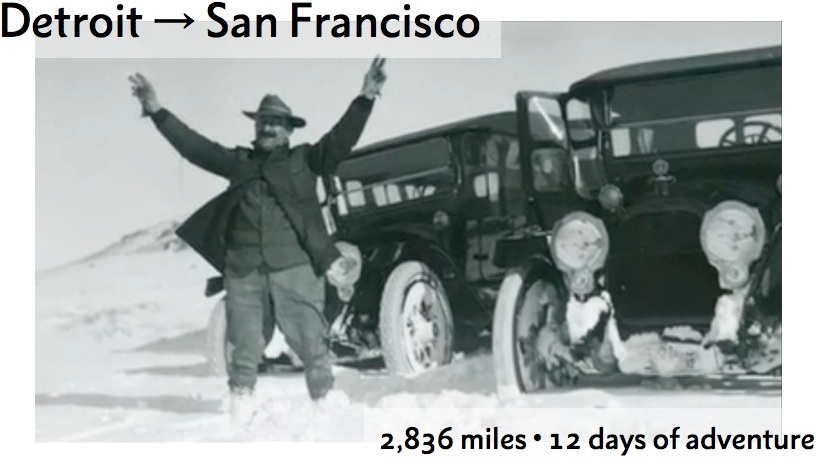 2015 Lincoln Highway Henry B. Joy Tour. Leaving Detroit on June 27. Arriving in San Francisco on July 8.